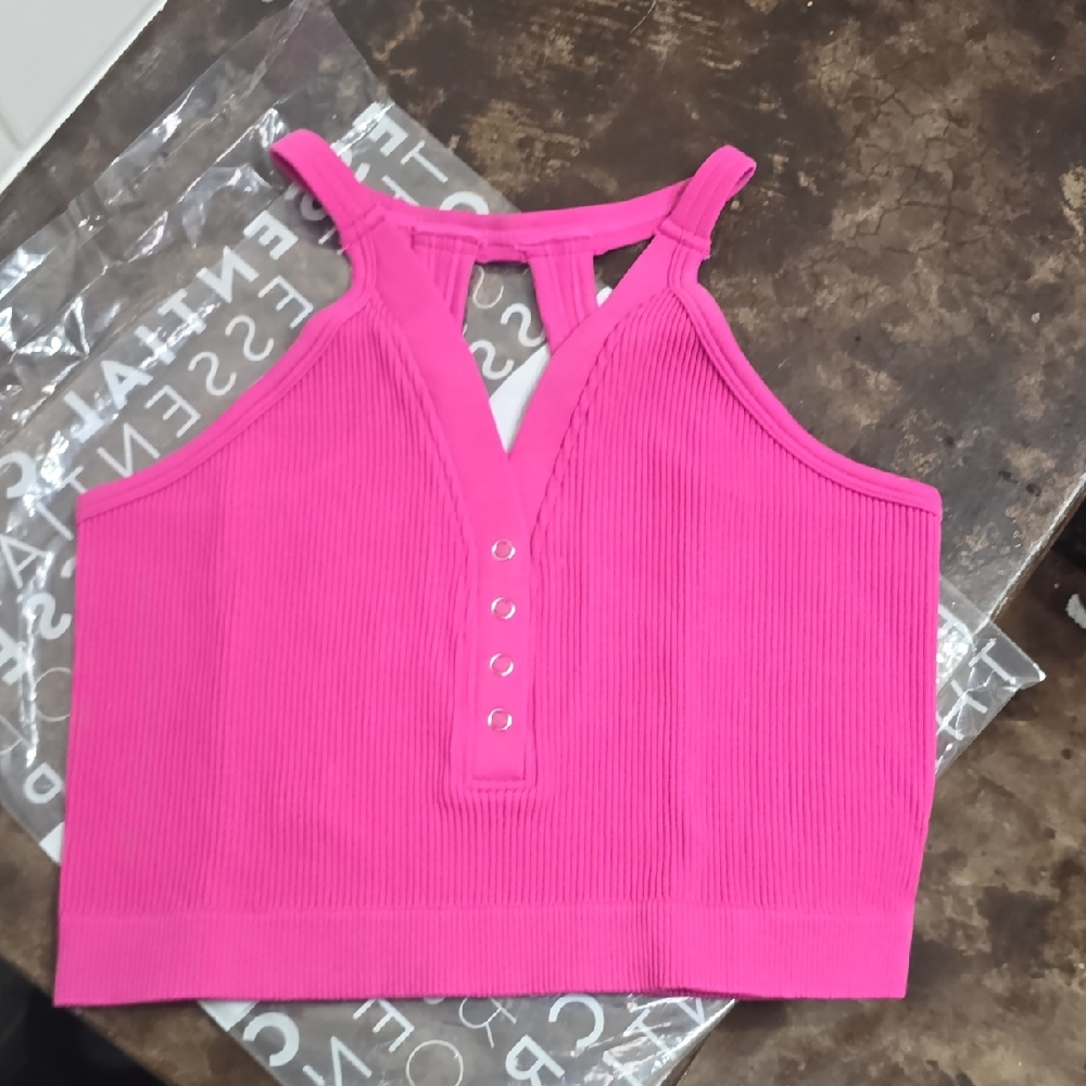 Alexander Jane Vibrant Pink Ribbed Tank Top